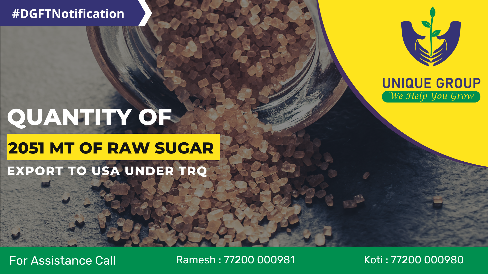 sugar export under TRQ