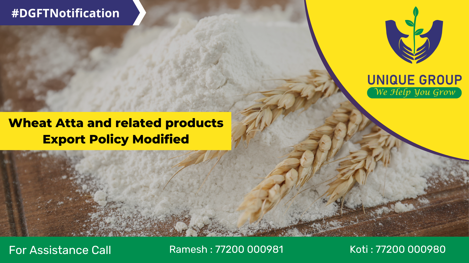 Wheat Atta and related products Export Policy Modified